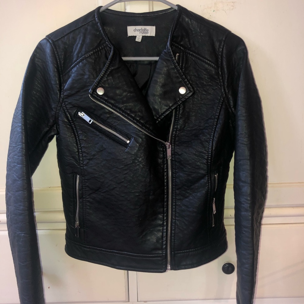 Black leather jacket